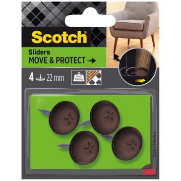 Patin glisseur - à clouer - plastique à alvéoles - diamètre 22 mm - marron 