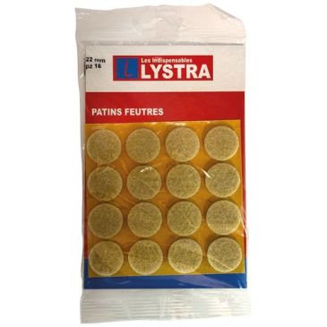 Patins feutres adhésifs carres 22 mm x 16 pièces marrons