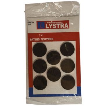 Patins feutres adhésifs Ø 28 mm x 8 pièces marrons