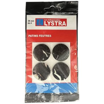 Patins feutres adhésifs Ø 35 mm x 4 pièces marrons