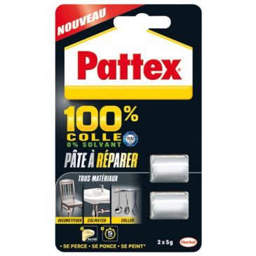 Pattex colle 100% pâte à réparer 2x5g