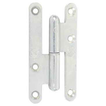 Paumelle de Paris bois bouts ronds - gauche - H 110 mm - l : 55 mm - zingué