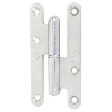 Paumelle de Paris bois bouts ronds - droite - H 140 mm - l : 55 mm - zingué