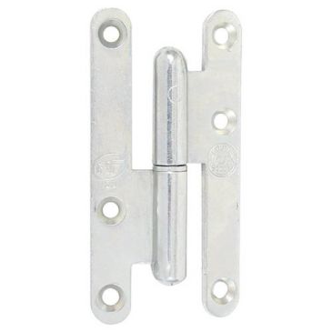 Paumelle de Paris bois bouts ronds - gauche - H 140 mm - l : 55 mm - zingué