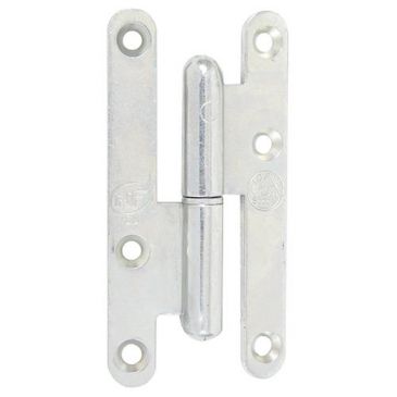 Paumelle de Paris bois bouts ronds - gauche - H 80 mm - l :  40 mm - zingué