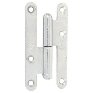 Paumelle de Paris bois bouts ronds - gauche - H 95 mm - l :  45 mm - zingué