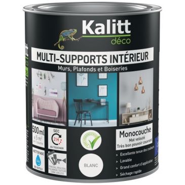 Peinture multi-supports 0,5 L Acrylique Mat - Blanc