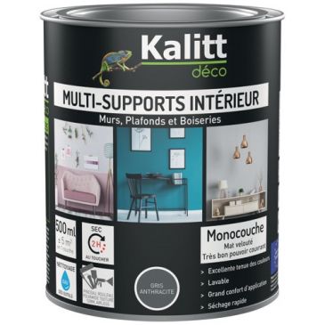 Peinture multi-supports 0,5 L Acrylique Mat - Gris Anthracite