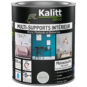Peinture multi-supports 0,5 L Acrylique Mat - Gris Clair