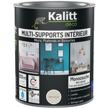 Peinture multi-supports 0,5 L Acrylique Mat - Gris Galet