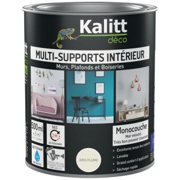 Peinture multi-supports 0,5 L Acrylique Mat - Gris plume