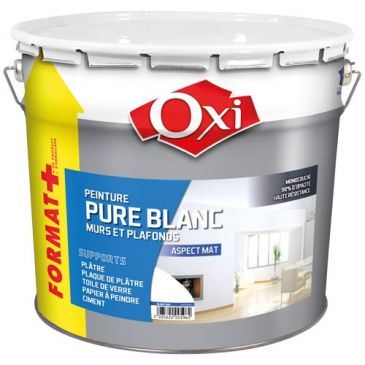 Peinture Pure Blanc murs et plafonds acrylique 12 L blanc mat