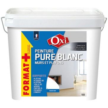 Peinture Pure Blanc murs et plafonds acrylique 6 L blanc mat