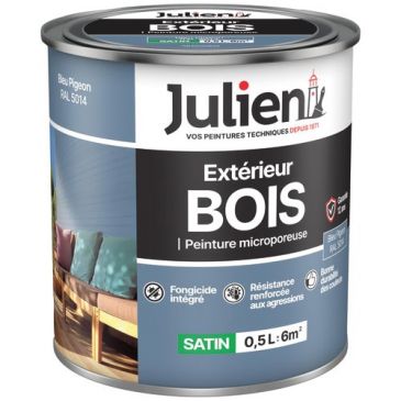 Peinture microporeuse 0,5 L Extérieur Bois Satin - Bleu Pigeon¨RAL5014