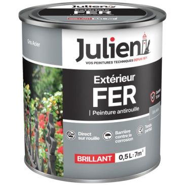 Peinture fer antirouille 0,5 L Brillant - Gris Acier