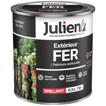 Peinture fer antirouille 0,5 L Brillant - Noir