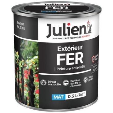 Peinture fer antirouille 0,5 L Mat - Noir