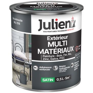 Peinture Julien multi matériaux gris anthracite 0.5l