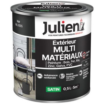 Peinture Julien multi matériaux noir 0.5l