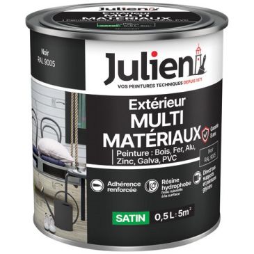 Peinture 0,5 L Extérieur Multi-matériaux - Noir RAL9005