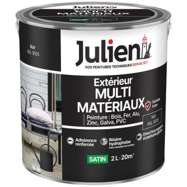 Peinture 2 L Extérieur Multi-matériaux - Noir RAL9005