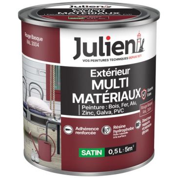 Peinture 0,5 L Extérieur Multi-matériaux - Rouge Basque RAL3004