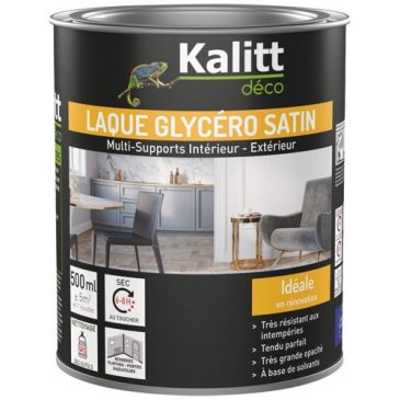 Laque glycéro Satin Multi-supports 0.5 L - Blanc