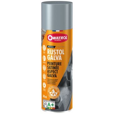 Bombe peinture satinée 300 ml Rustol - Aspect Galvanisé