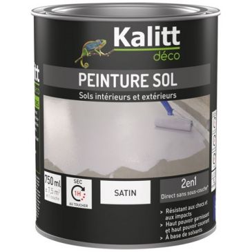 Peinture sol 2 en 1 Satin 0.75 L - Gris Argenté