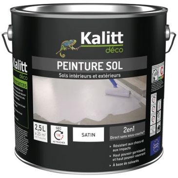 Peinture sol 2 en 1 Satin 2.5 L - Blanc Pur