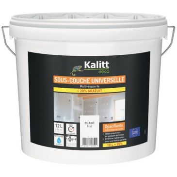 Peinture sous-couche universelle 10 L + 2 L offert Mat - Blanc