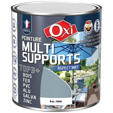 Peinture Mate Multi-supports 0.5 L Top 3+ - Gris Foncé