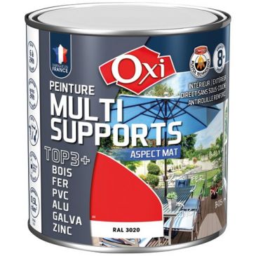 Peinture Mate Multi-supports 0.5 L Top 3+ - Rouge Vif