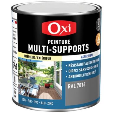 Peinture Mate Multi-supports 0.5 L Top 3+ - Gris Anthracite