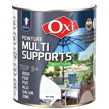 Peinture Satin Multi-supports 2.5 L Top 3+ - Gris Clair