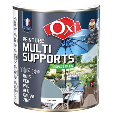 Peinture Satin Multi-supports 2.5 L Top 3+ - Gris Foncé