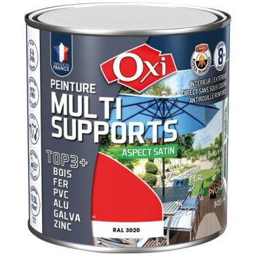 Peinture Satin Multi-supports 0.5 L Top 3+ - Rouge Vif