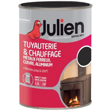 Peinture tuyauterie & chauffage 250 ml Mat - Noir