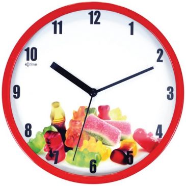 Pendule silencieuse 20cm gourmandises assorti