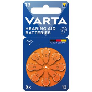 Pile auditive - Hearing Aid Batteries - V13 - PR48 - lot de 8 - orange 