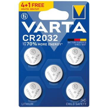 Pile bouton - Lithium - CR2032 - lot de 4 + 1 offerte