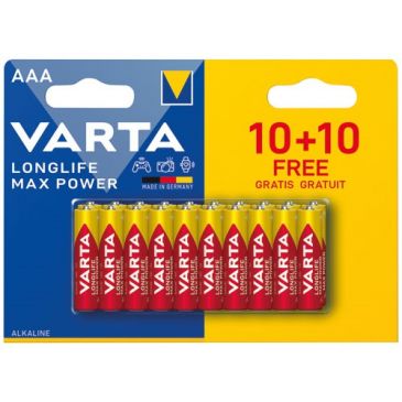 Pile longlife max power LR03 AAA blister 10 + 10 offertes