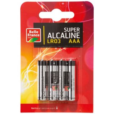 Pile super alcaline  LR03 AAA X 4 BF blister