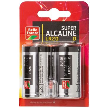 Pile super alcaline  LR20 D X 2 BF blister