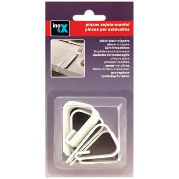 Pince nappe - plastique - blanc - lot de 4 