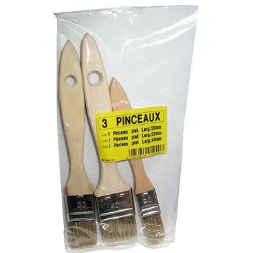 Pinceau plat - lot de 3