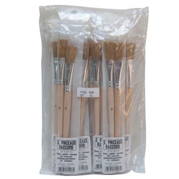 Lot 2 pinceaux raccord pure soie manche bois laqué N° 8+12A