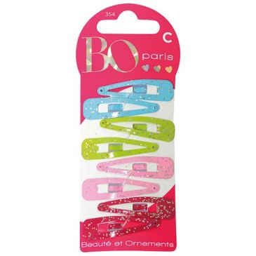 Pinces clic clac paillettes x8 C