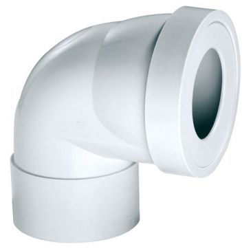 Pipe courte coudée - femelle - à coller - blanc