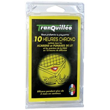 Plaquette - anti-punaises de lit - acariens - 10 heures chrono - lot de 2
